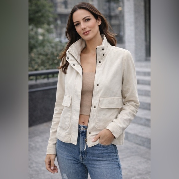 Patagonia Jackets & Blazers - Patagonia Cream Organic Cotton Utility Jacket Field Military Style S